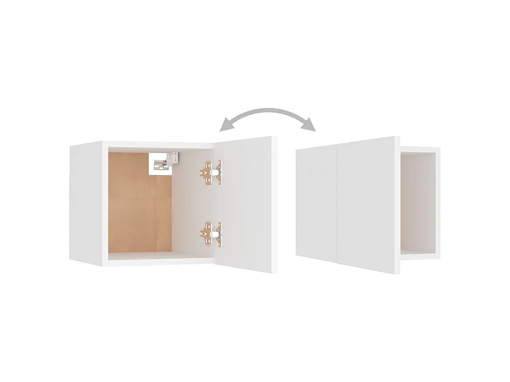 Comodini 2 pz Bianchi 30,5x30x30 cm in Legno Multistrato