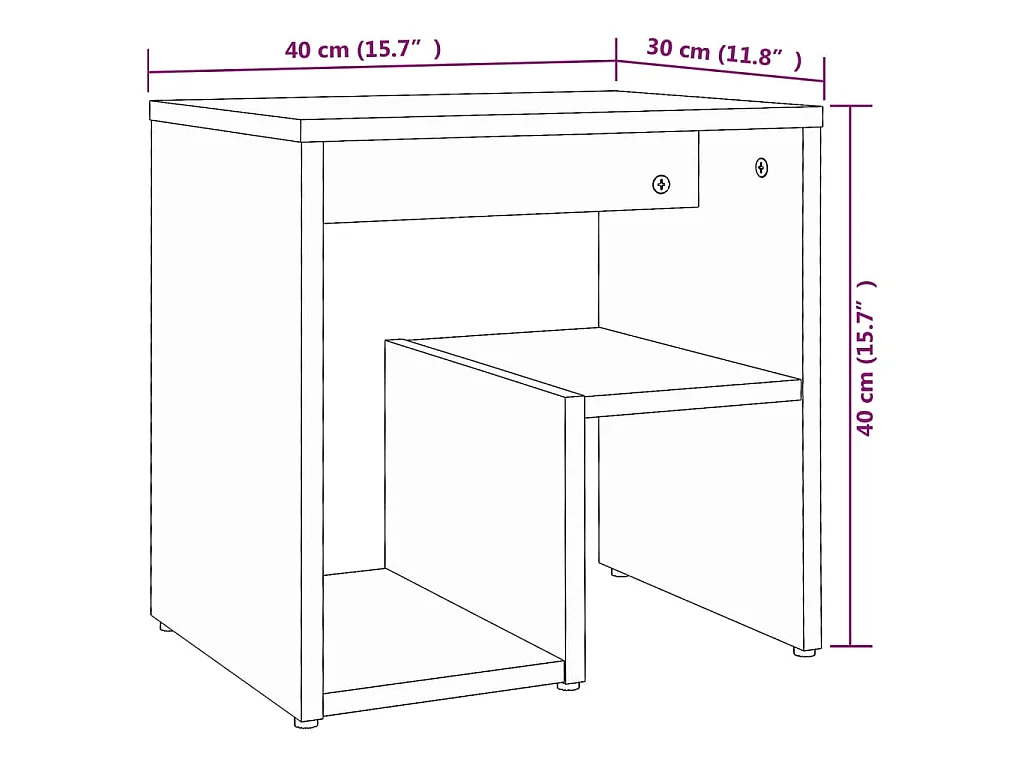 Nachttische 2 Stk. Braun Eichen-Optik 40x30x40 cm Holzwerkstoff