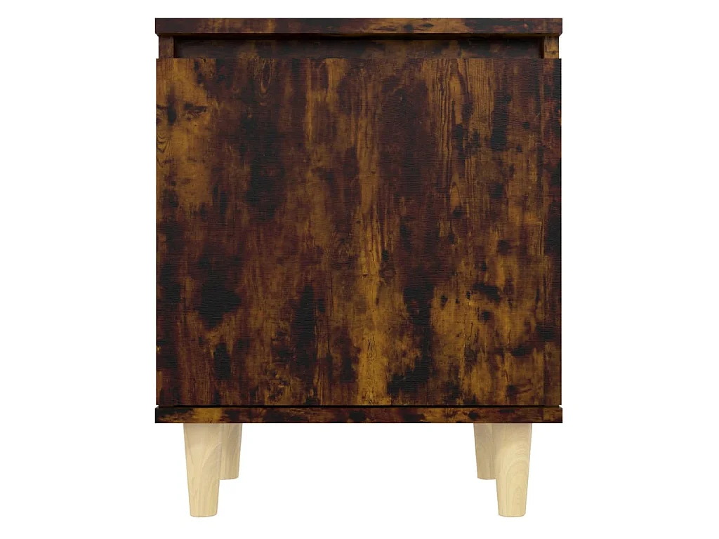 Table de chevet avec pieds en bois Chêne fumé 40x30x50 cm