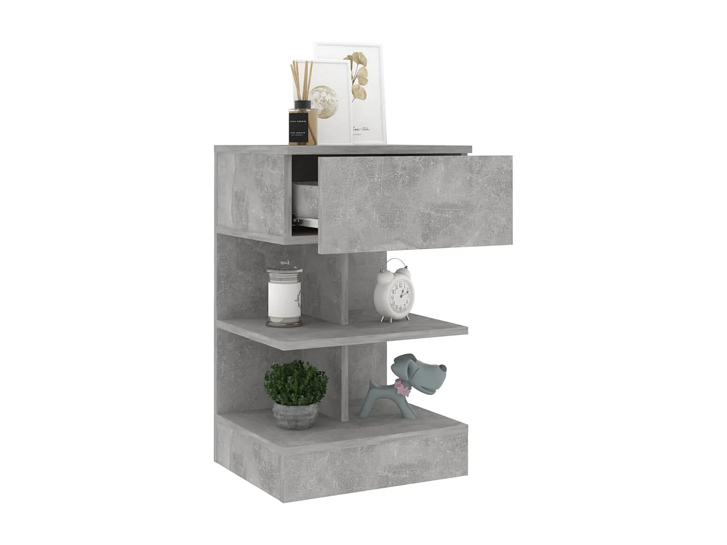 Comodini 2 pz Grigio Cemento 40x35x65 cm
