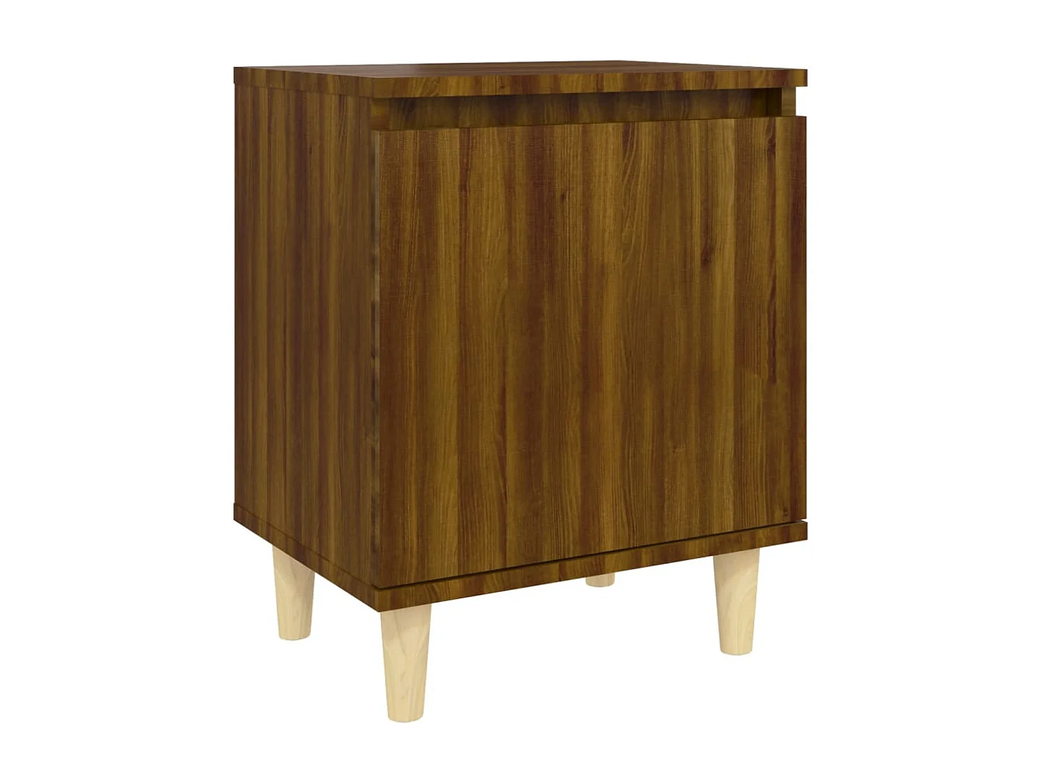 Tables de chevet pieds en bois 2 pcs Chêne marron 40x30x50 cm