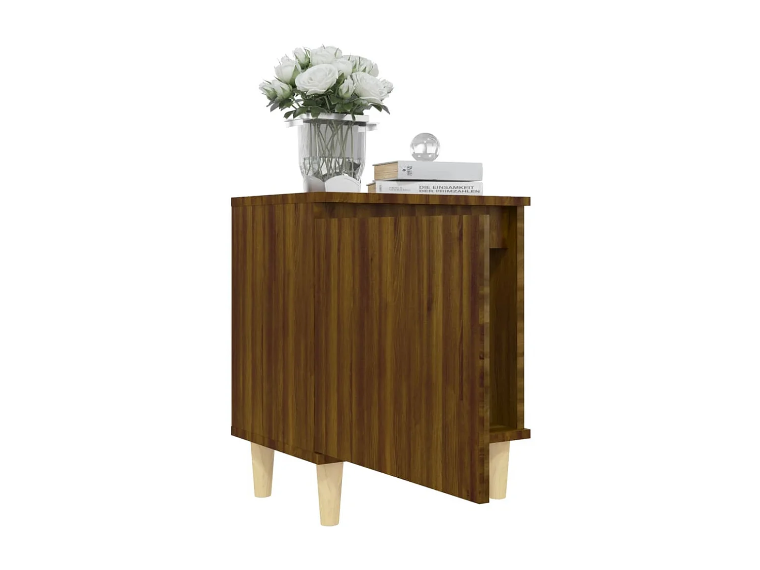 Tables de chevet pieds en bois 2 pcs Chêne marron 40x30x50 cm
