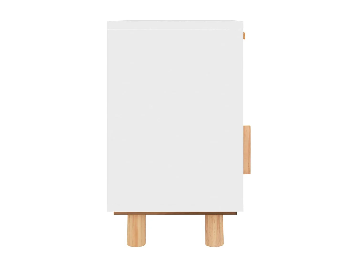 Tables de chevet 2pcs Blanc Bois de pin massif et rotin naturel