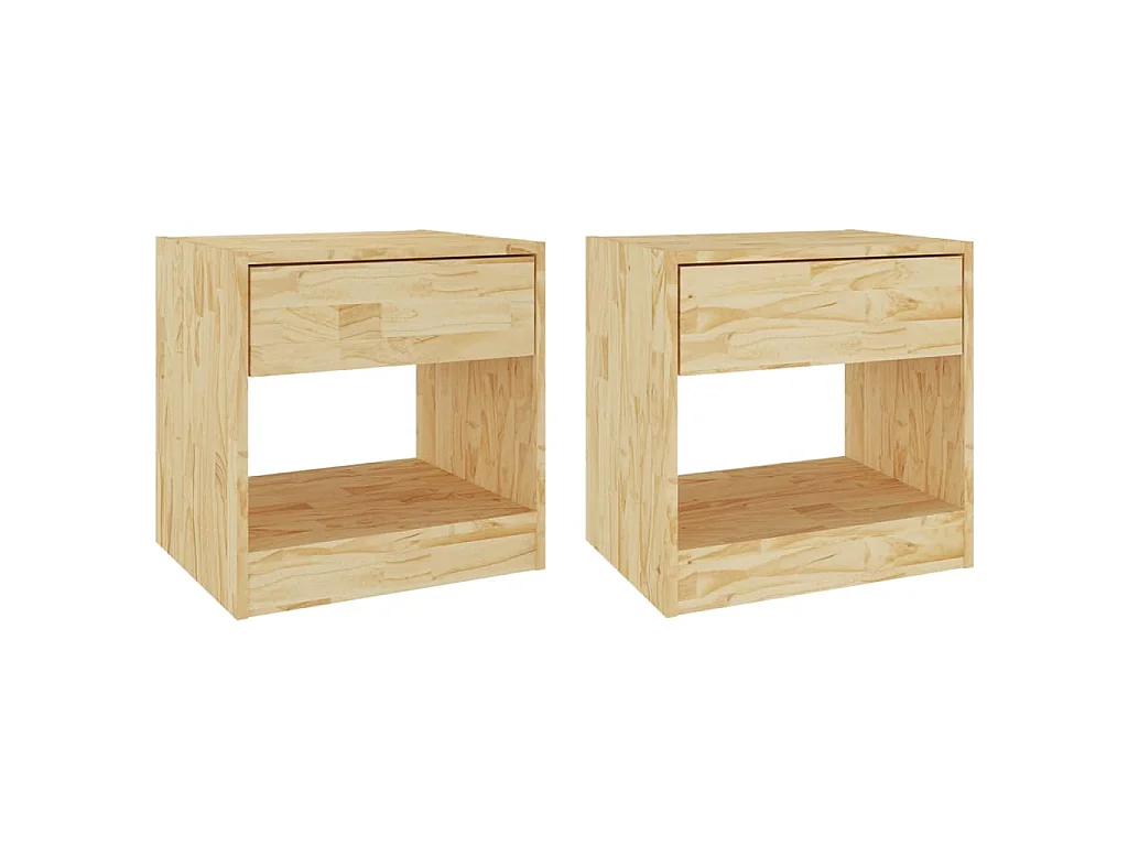 Tables de chevet 2 pcs 40x31x40 cm bois de pin massif