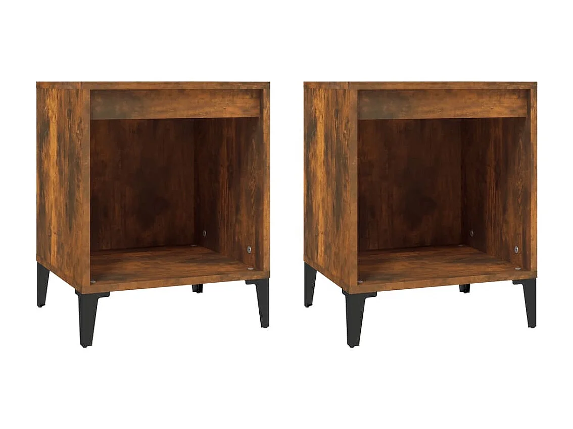 Mesas de cabeceira 2 pcs 40x35x50 cm cor carvalho fumado