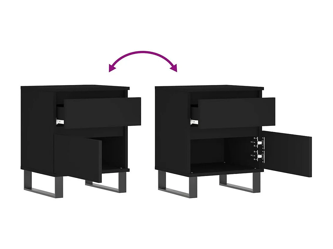 Nachtkastje 40x35x50 cm bewerkt hout zwart