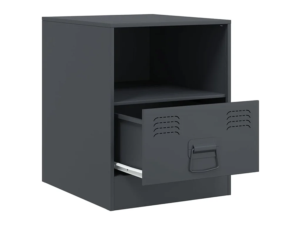 Comodino Antracite 34,5x39x44 cm in Acciaio