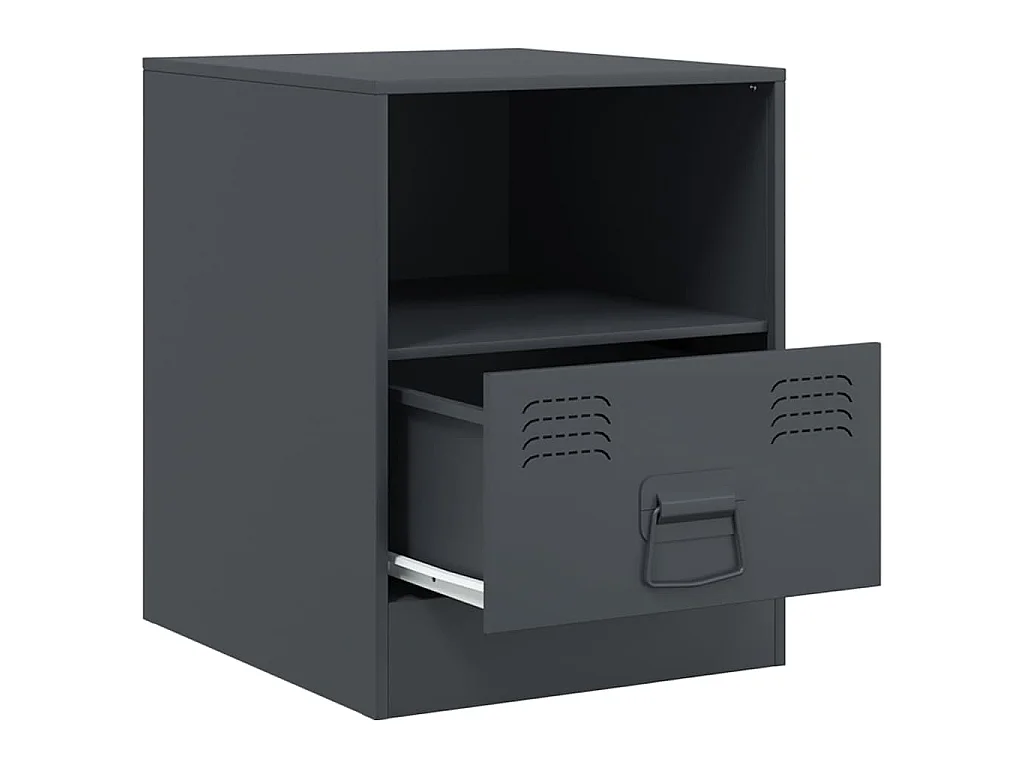 Table de chevet anthracite 34,5x39x44 cm acier
