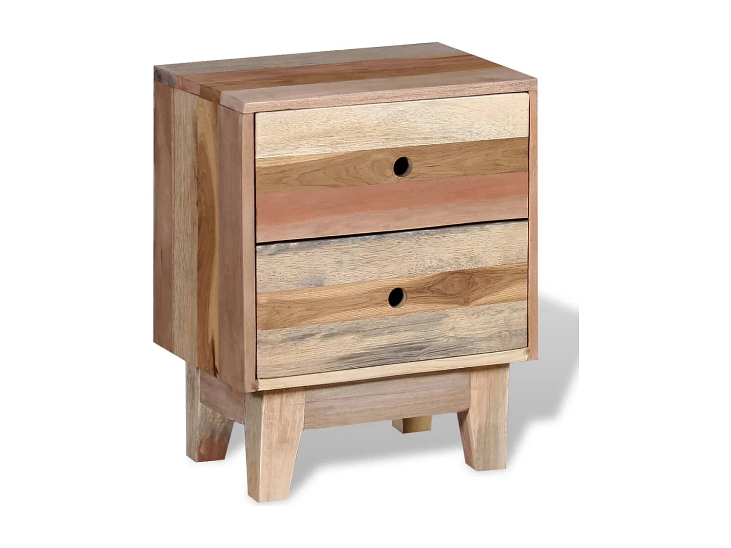 Mesa de cabeceira em madeira reciclada maciça