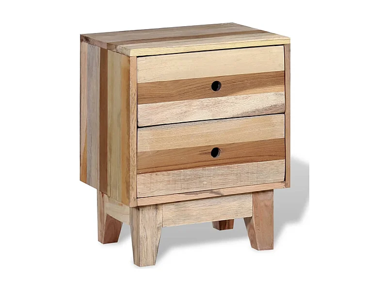 Mesa de cabeceira em madeira reciclada maciça