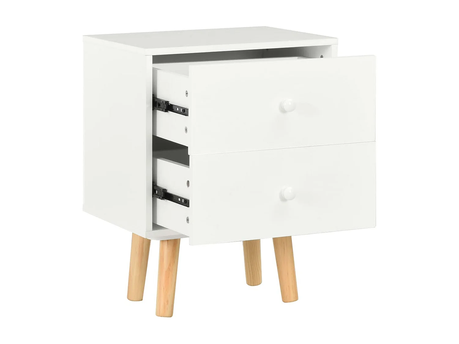 Nachtkastjes 2 st 40x30x50 cm massief grenenhout wit