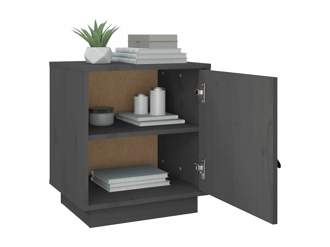 Tables de chevet 2 pcs Gris 40x34x45 cm Bois de pin massif