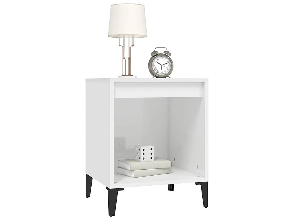 Tables de chevet 2 pcs Blanc brillant 40x35x50 cm