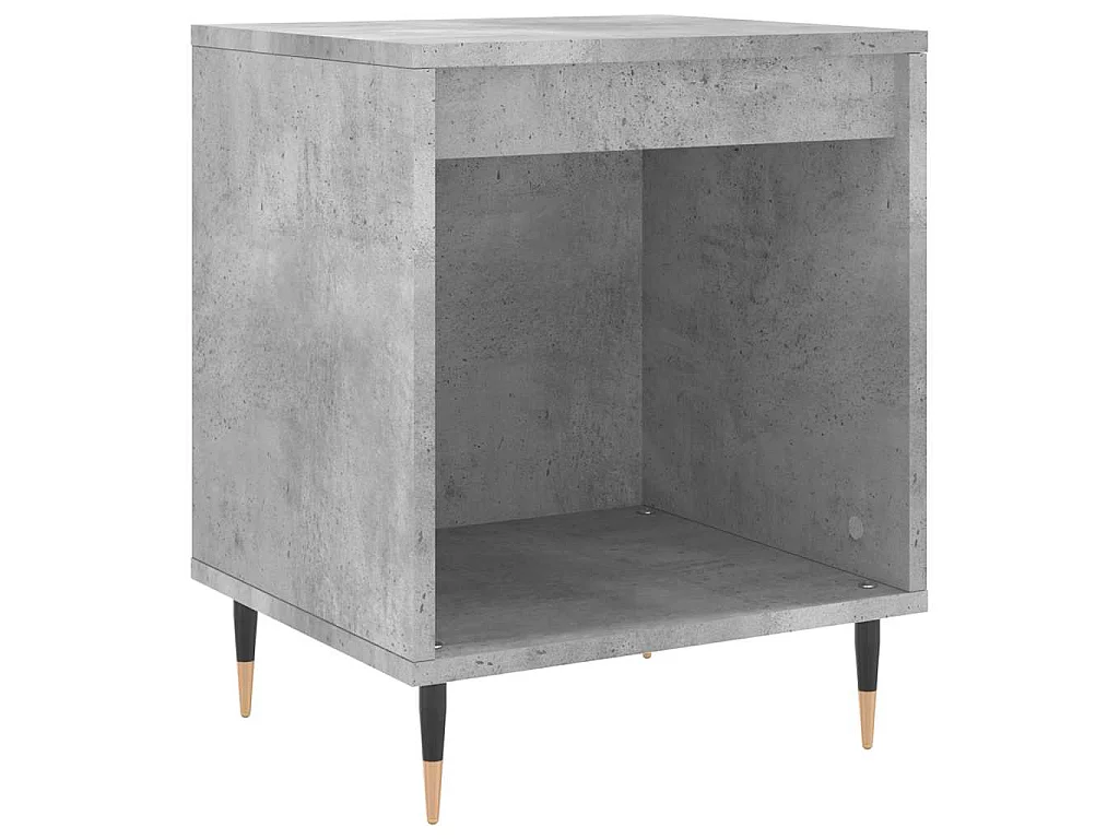 Comodino Grigio Cemento 40x35x50 cm in Legno Multistrato
