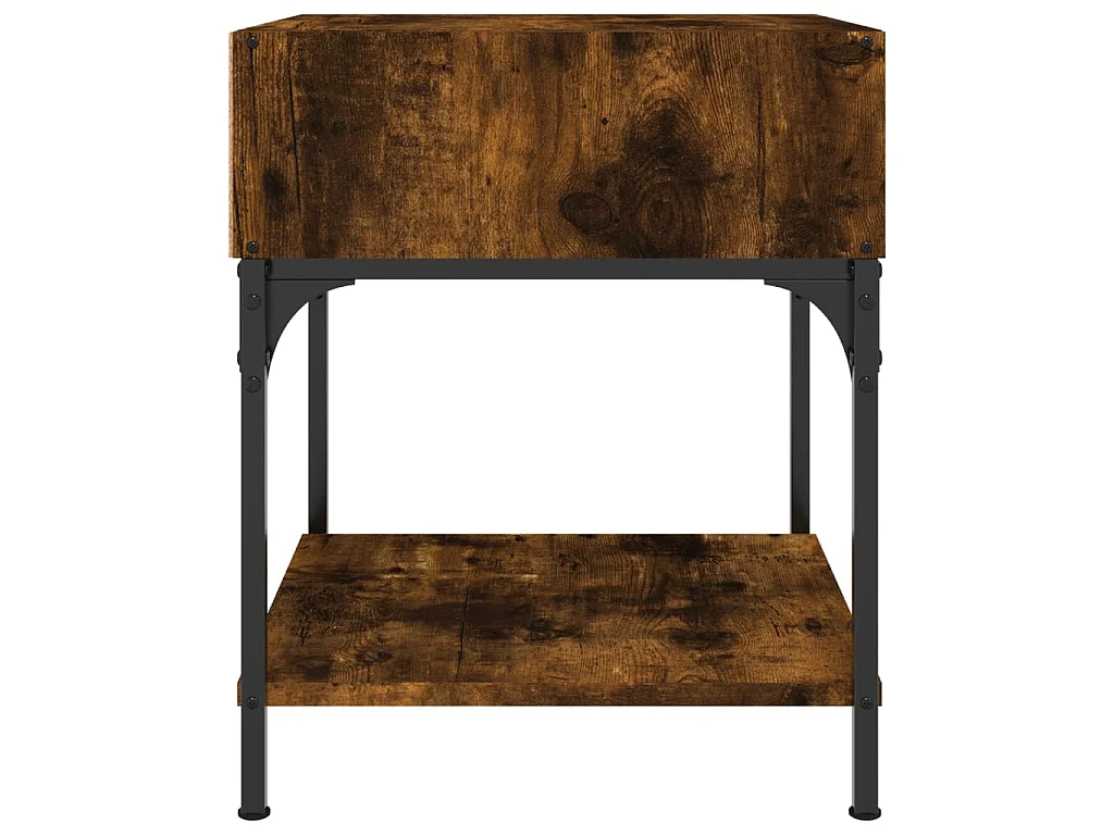Table de chevet chêne fumé 40x41x50 cm bois d'ingénierie