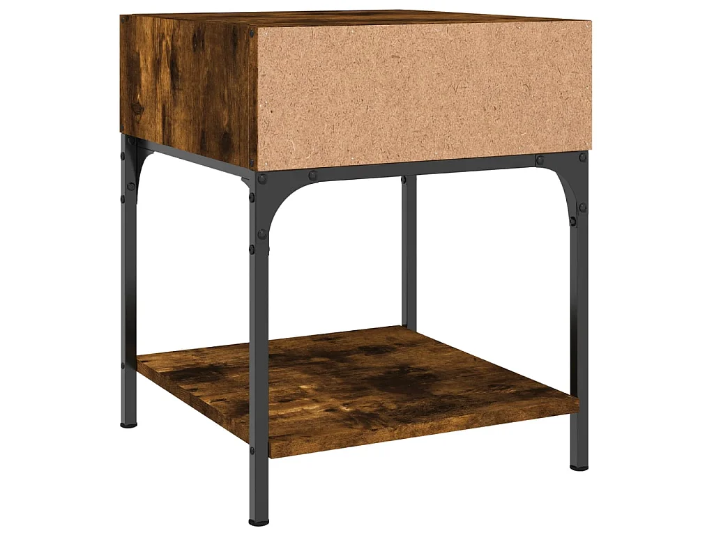 Table de chevet chêne fumé 40x41x50 cm bois d'ingénierie