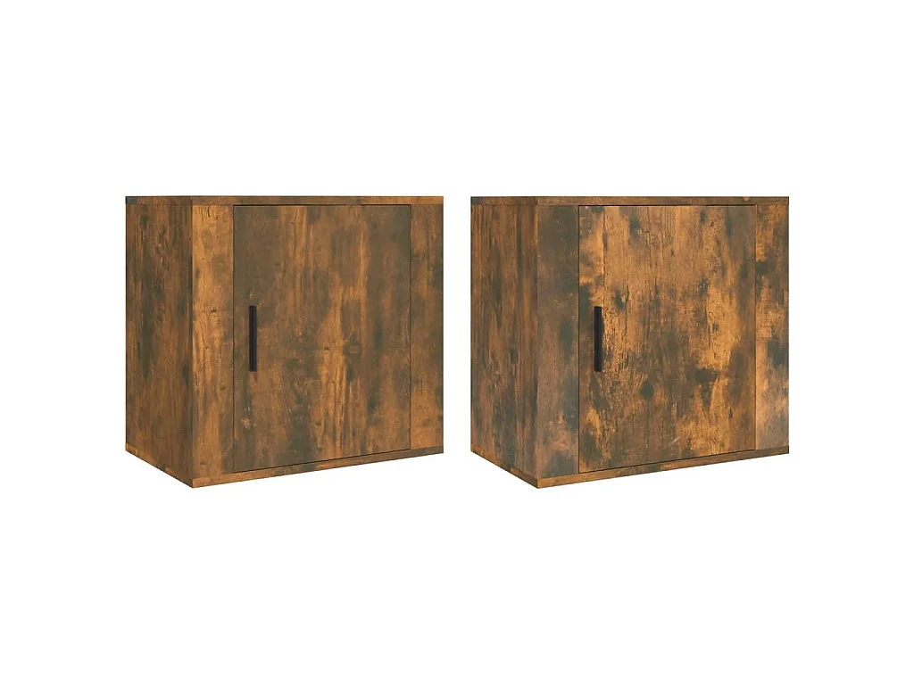 Tables de chevet murales 2 pcs Chêne fumé 50x30x47 cm