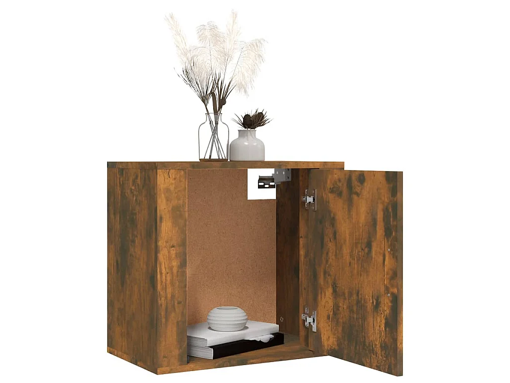 Tables de chevet murales 2 pcs Chêne fumé 50x30x47 cm