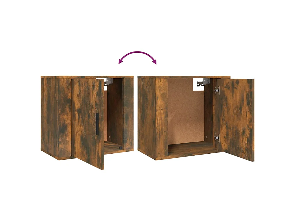 Tables de chevet murales 2 pcs Chêne fumé 50x30x47 cm