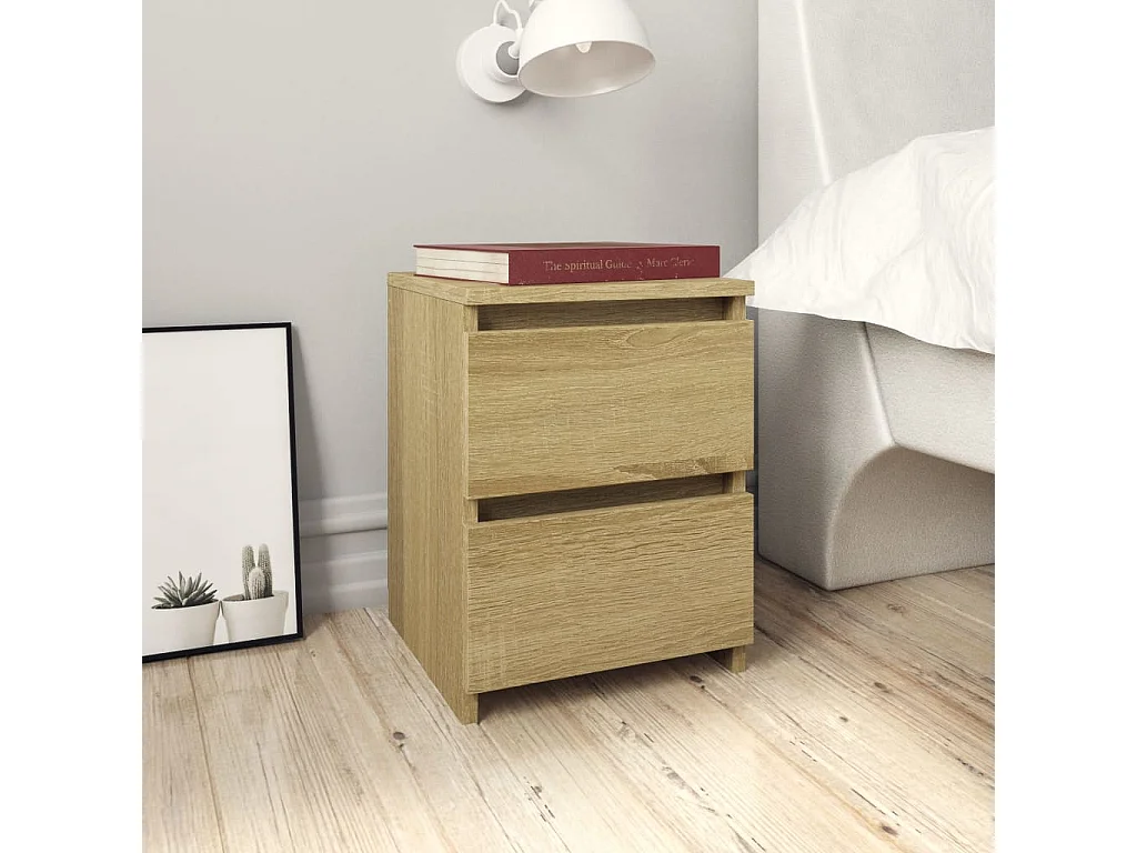 Tables de chevet 2 pcs Chêne sonoma 30x30x40 cm Bois ingénierie