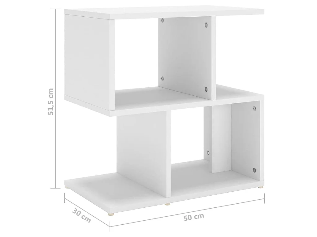 Comodini 2pz Bianchi 50x30x51,5 cm in Legno Multistrato