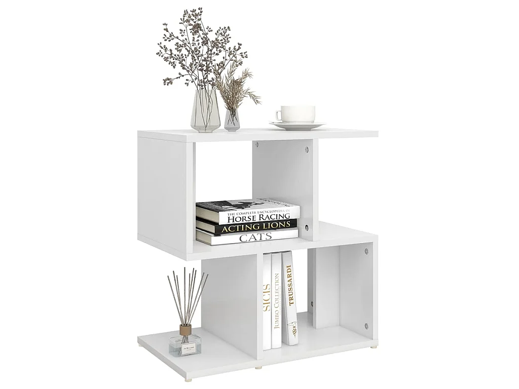 Comodini 2pz Bianchi 50x30x51,5 cm in Legno Multistrato