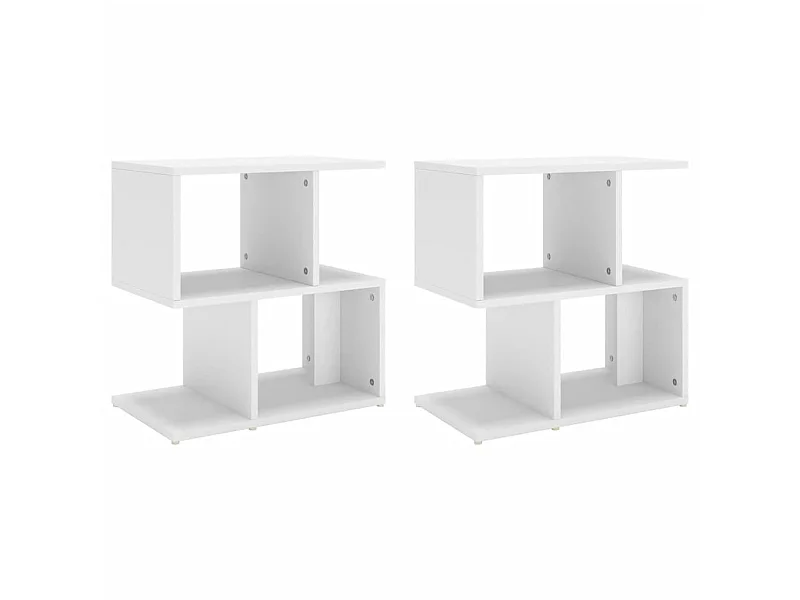 Nachtkastjes 2 st 50x30x51,5 cm bewerkt hout wit