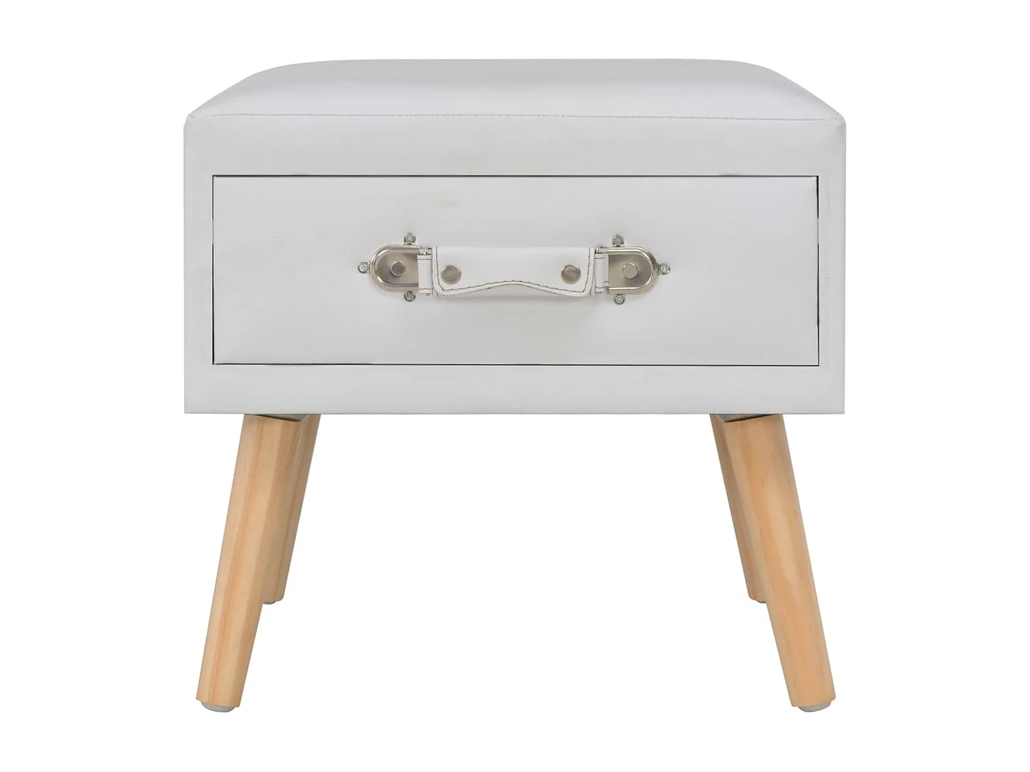 Tables de chevet 2 pcs Blanc 40x35x40 cm Similicuir