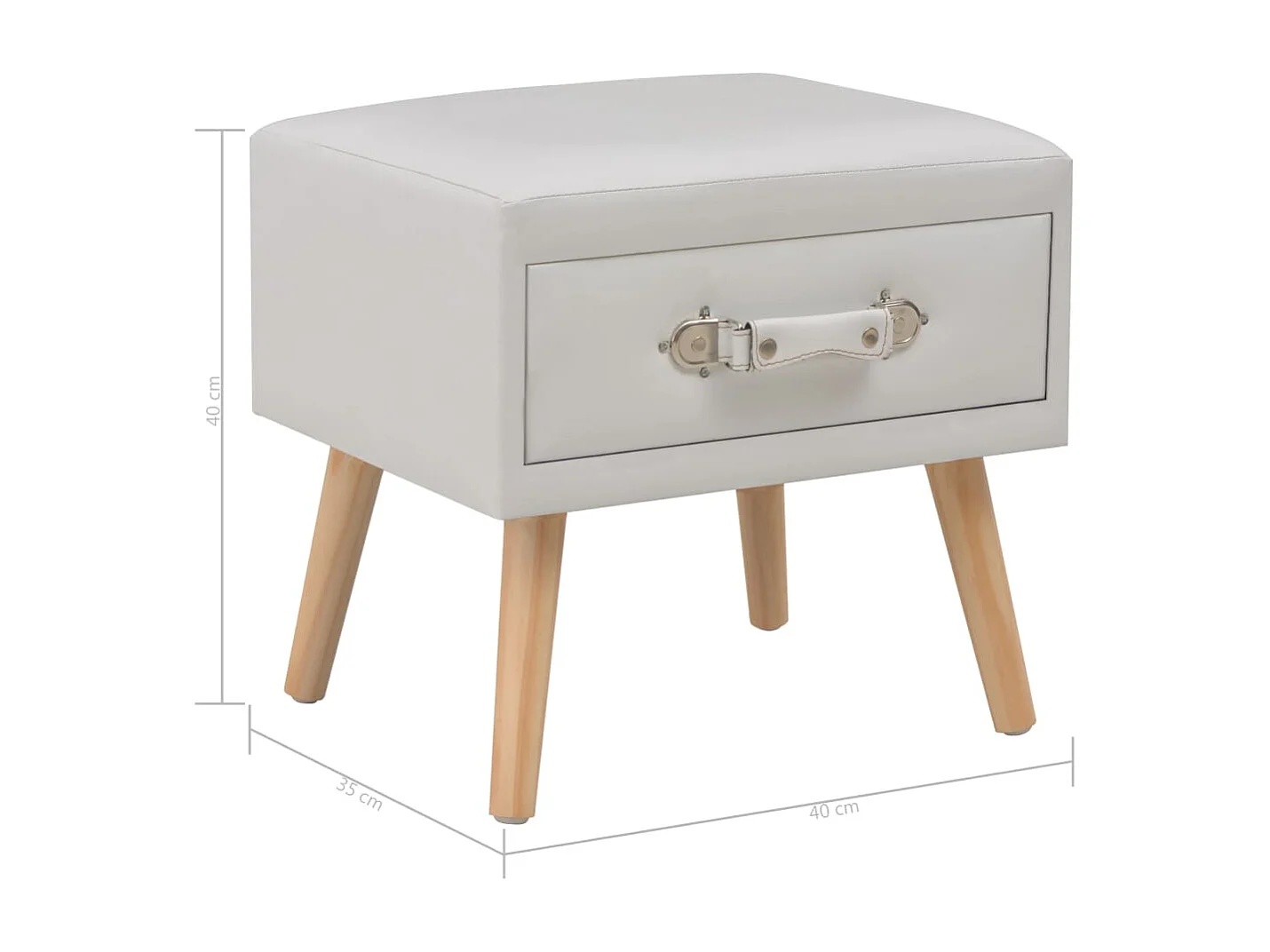 Tables de chevet 2 pcs Blanc 40x35x40 cm Similicuir