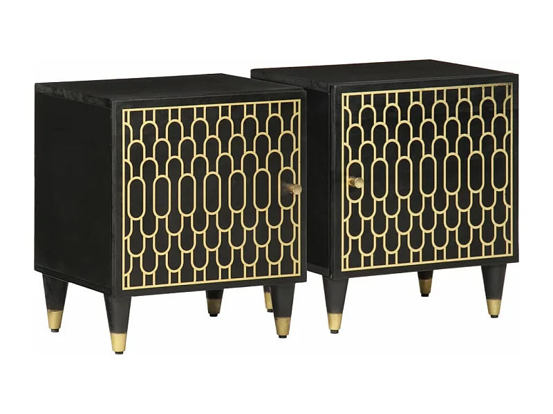 Nachttische 2 Stk. 40x33x46 cm Massivholz Mango