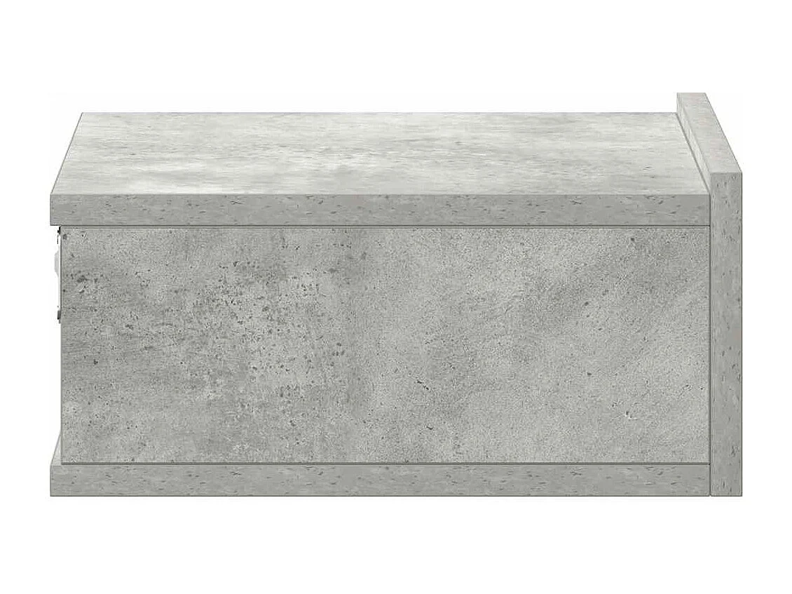Table de chevet flottante Gris béton Bois d'ingénierie