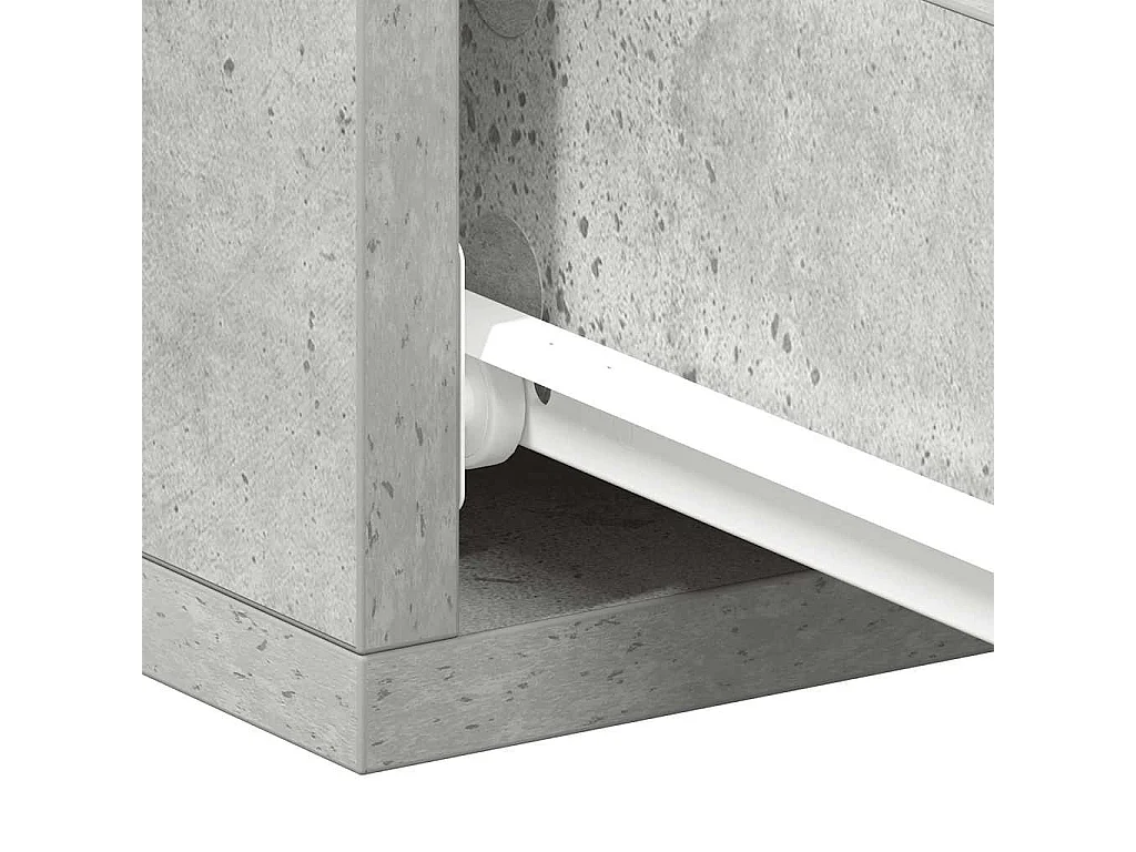 Table de chevet flottante Gris béton Bois d'ingénierie