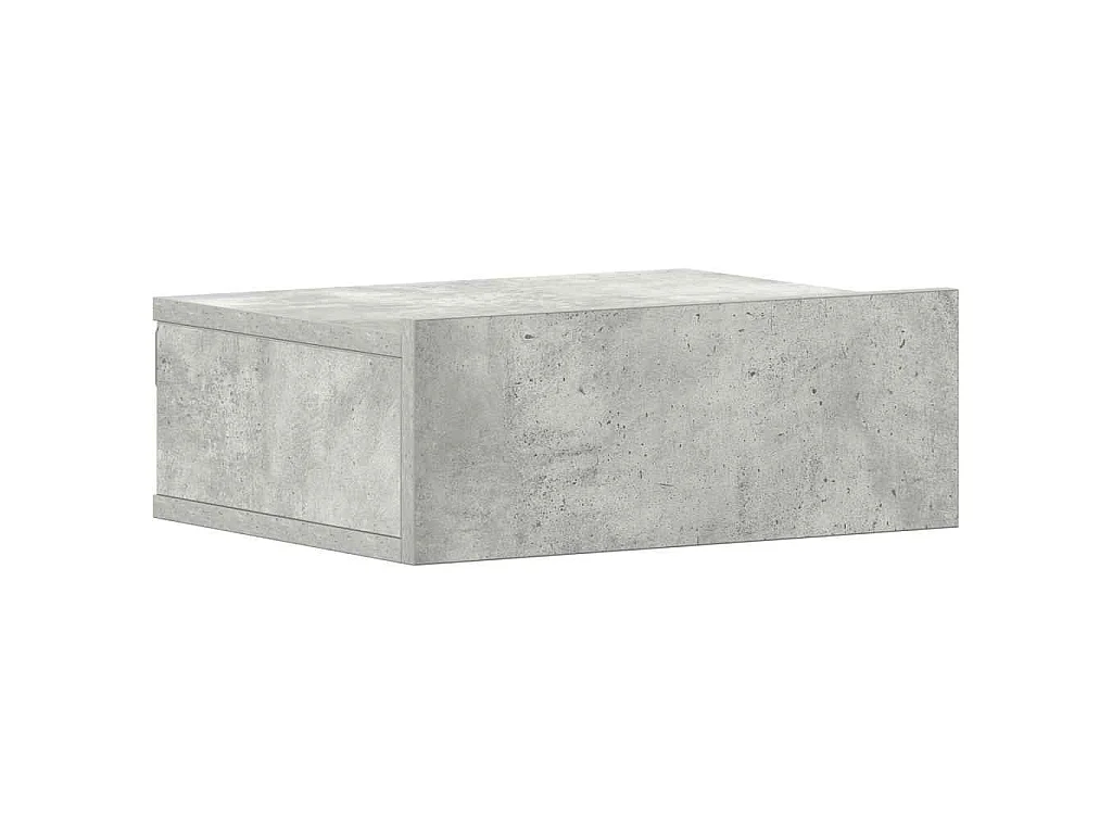 Comodino Pensile Grigio Cemento 40x30x15cm in Legno Multistrato