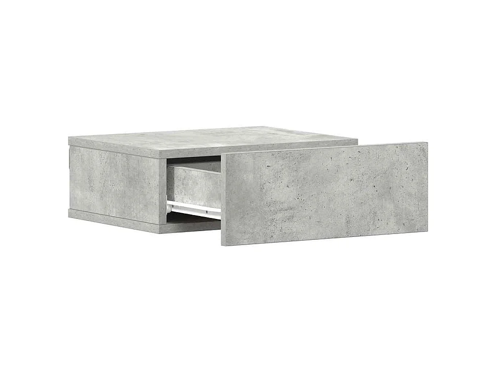 Comodino Pensile Grigio Cemento 40x30x15cm in Legno Multistrato