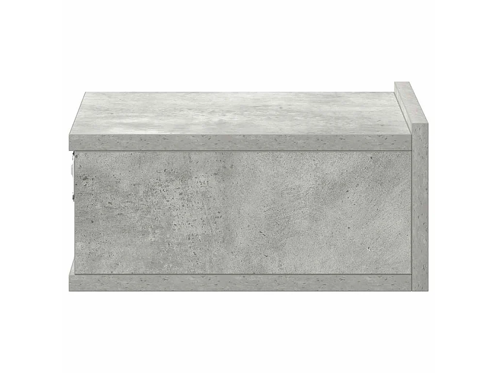 Comodino Pensile Grigio Cemento 40x30x15cm in Legno Multistrato