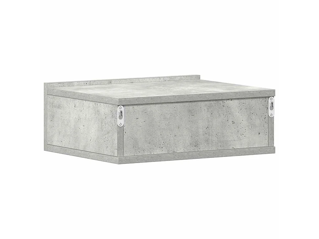 Comodino Pensile Grigio Cemento 40x30x15cm in Legno Multistrato