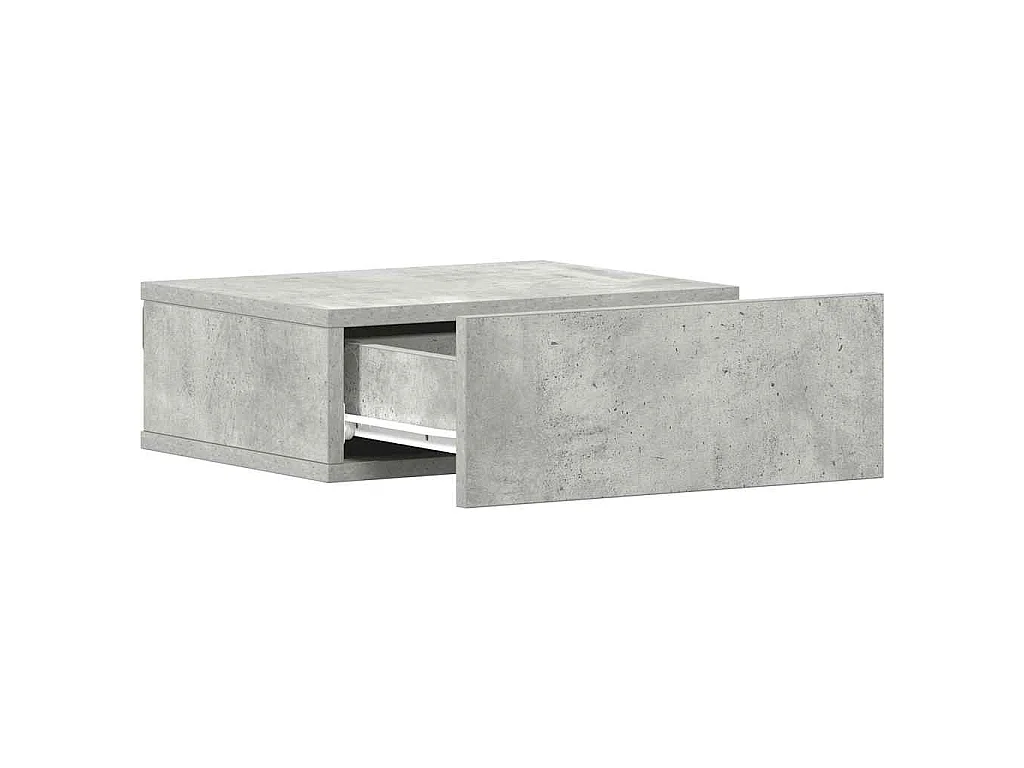 Table de chevet flottante Gris béton Bois d'ingénierie