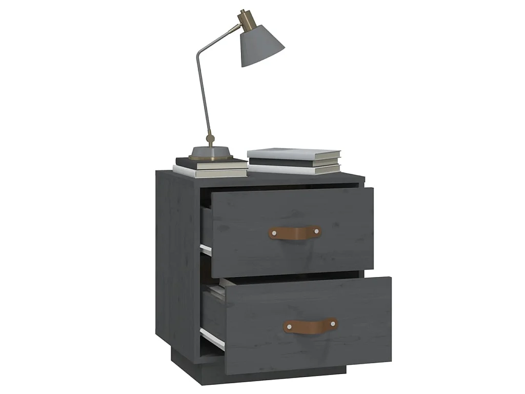   Nachtkastjes 2 st 40x34x45 cm massief grenenhout grijs