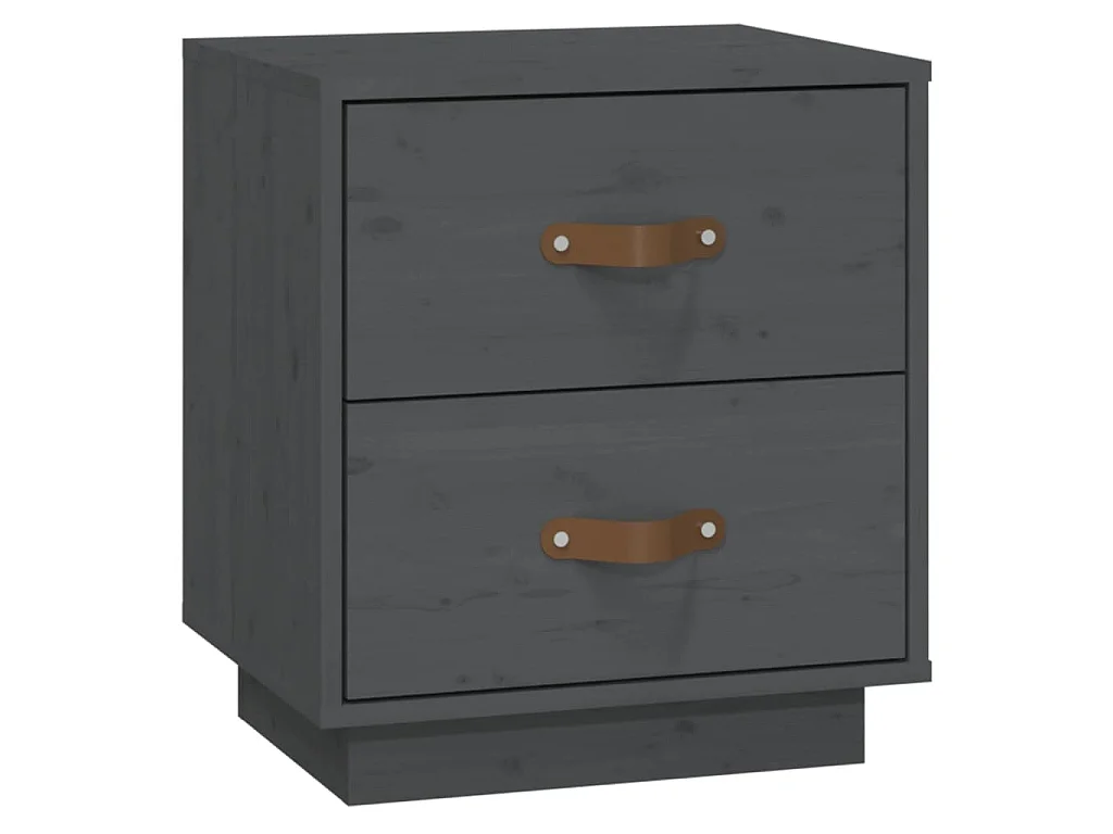   Nachtkastjes 2 st 40x34x45 cm massief grenenhout grijs