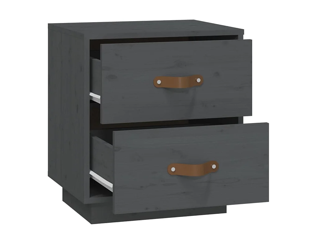   Nachtkastjes 2 st 40x34x45 cm massief grenenhout grijs