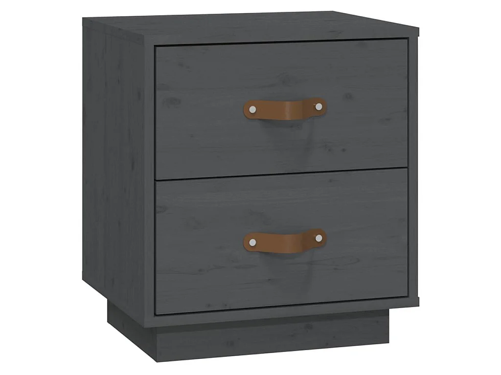 Mesas de cabeceira 2 pcs 40x34x45 cm pinho maciço cinza