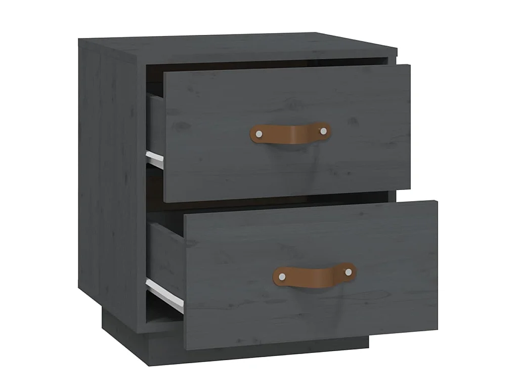 Mesas de cabeceira 2 pcs 40x34x45 cm pinho maciço cinza