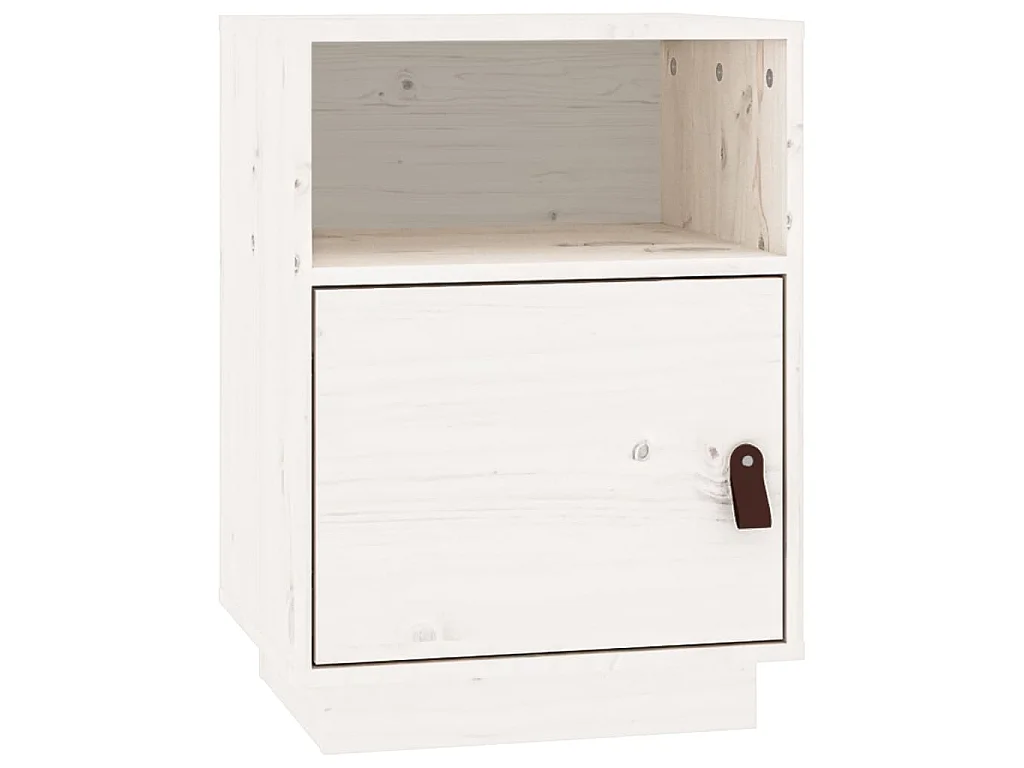 Mesa de cabeceira 40x34x55 cm madeira de pinho maciça branco