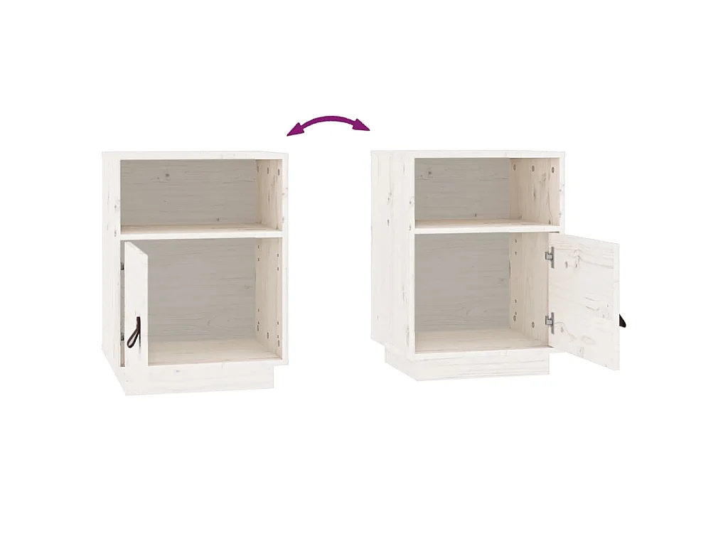 Mesa de cabeceira 40x34x55 cm madeira de pinho maciça branco