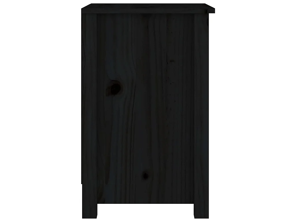 Mesas de cabeceira 2 pcs 40x35x55 cm pinho maciço preto