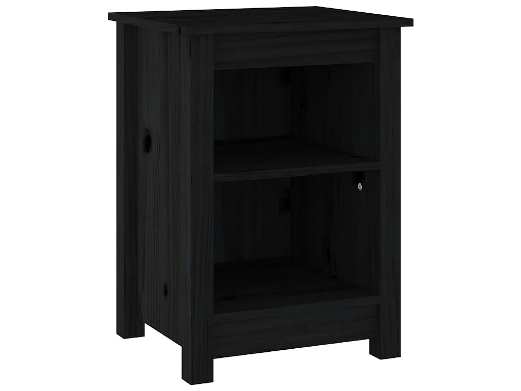 Mesas de cabeceira 2 pcs 40x35x55 cm pinho maciço preto