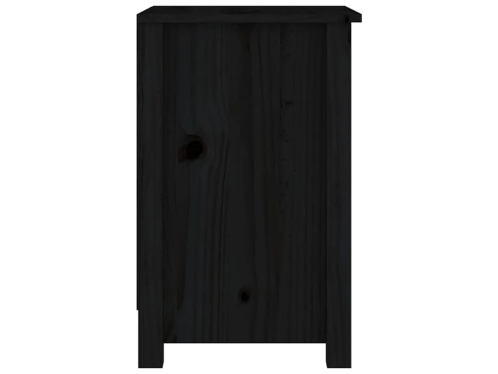 Mesas de cabeceira 2 pcs 40x35x55 cm pinho maciço preto