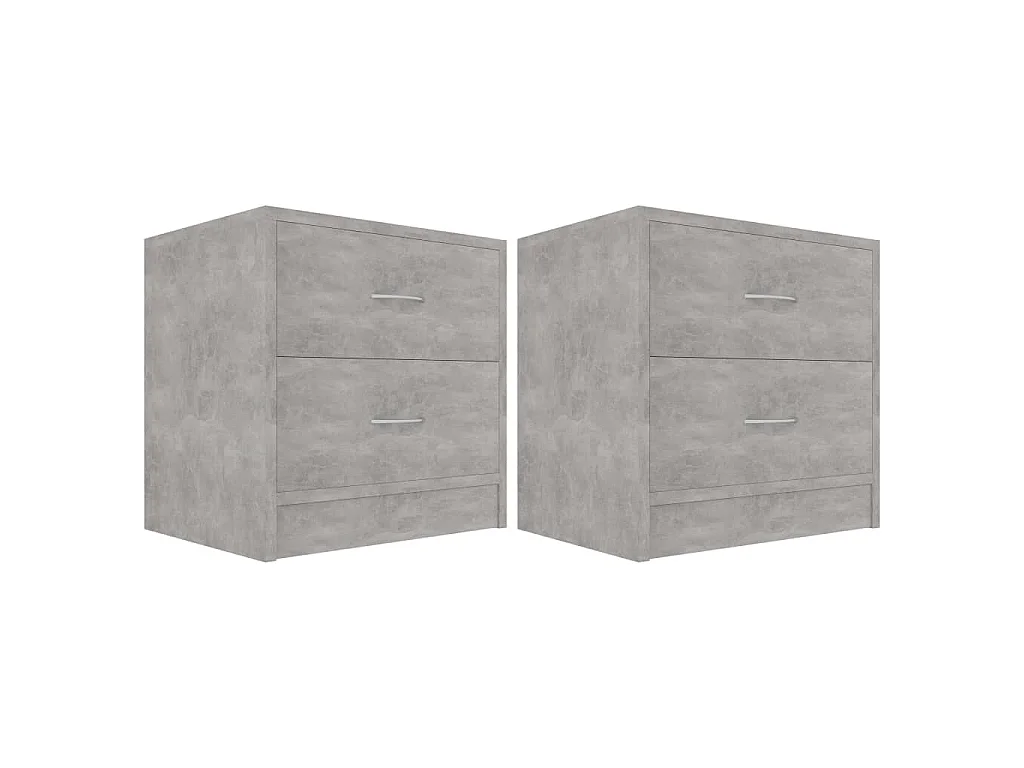 Nachtkastjes 2 st 40x30x40 cm bewerkt hout betongrijs