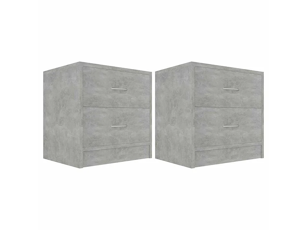 Tables de chevet 2 pcs Gris béton 40x30x40 cm Bois d'ingénierie