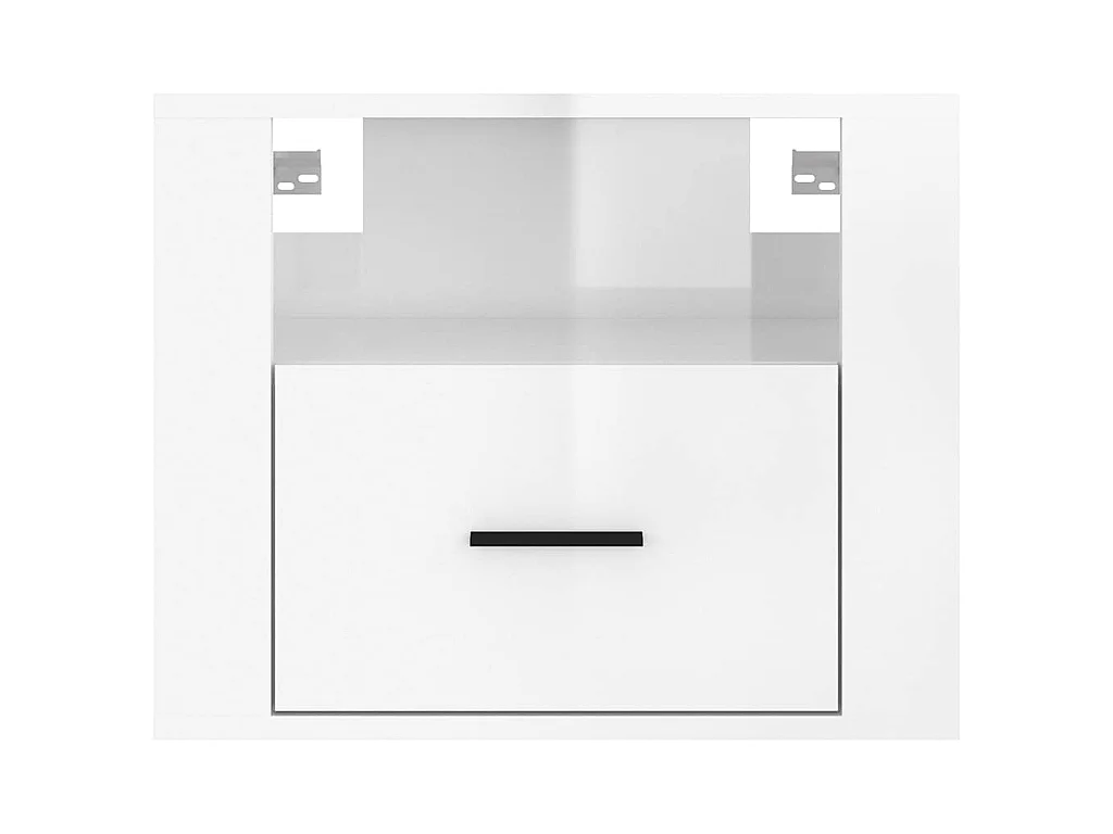 Tables de chevet murales 2 pcs Blanc brillant 50x36x40 cm